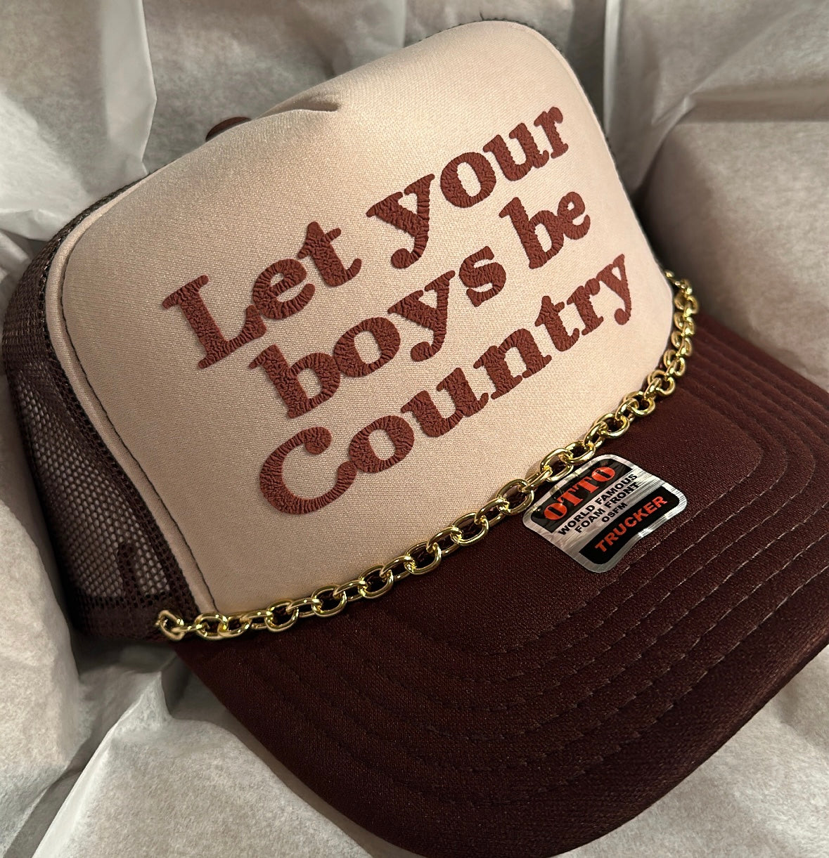 Let Your Boys Be Country Trucker Hat 