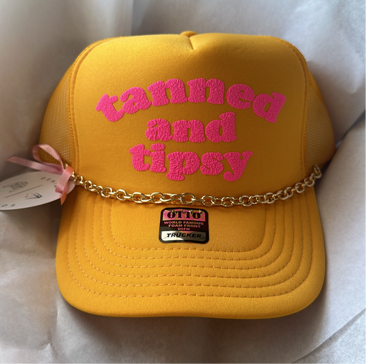 “Tanned and Tipsy” Trucker Hat